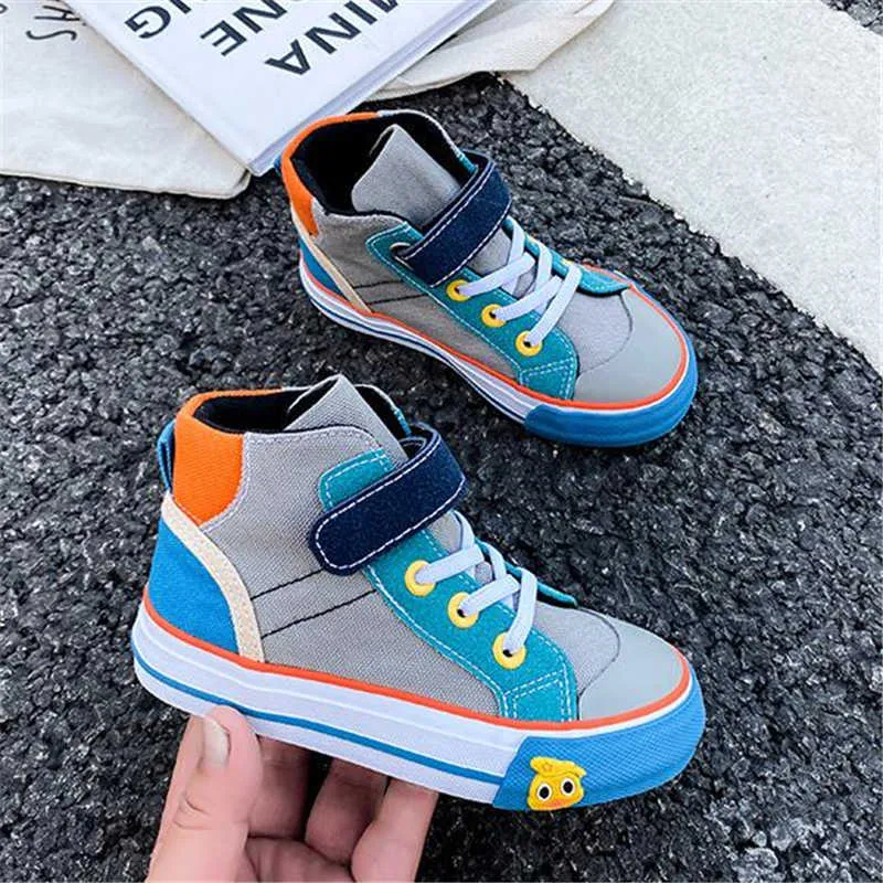 2022 Autumn Fashion Kids Canvas Shoes High Top Sneaker School