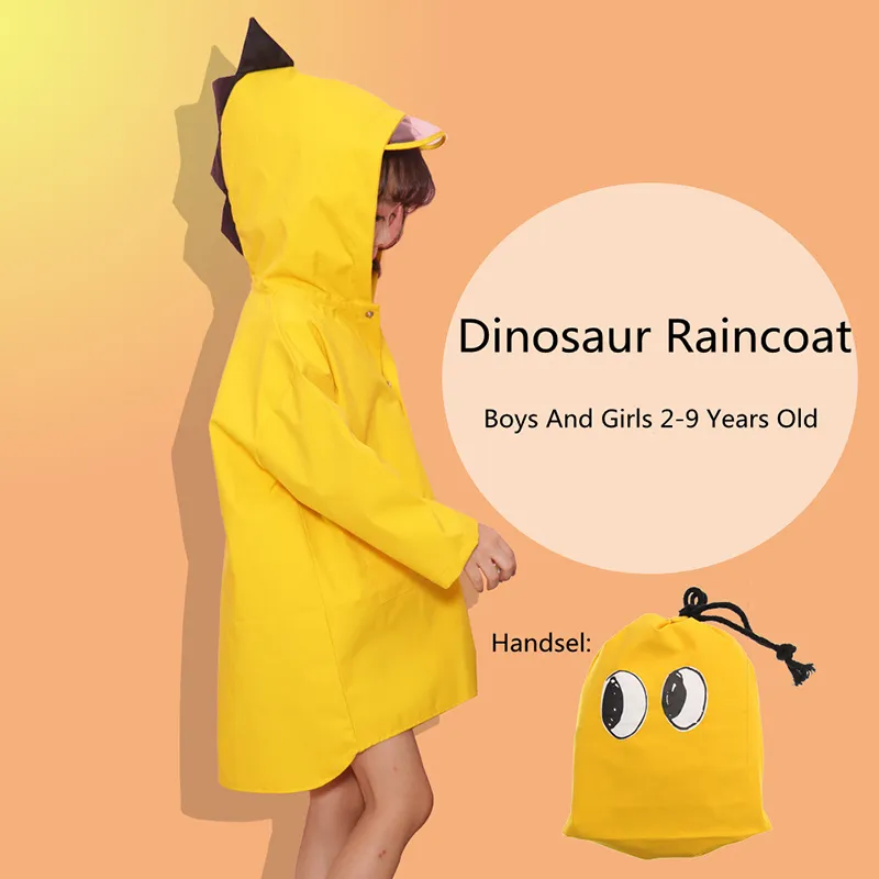 Little Dinosaur Children's Raincoat Boys and Girls Ristergartn Baby 1-3 childrens 2-9 سنوات معطفات المطر سميكة ys0020