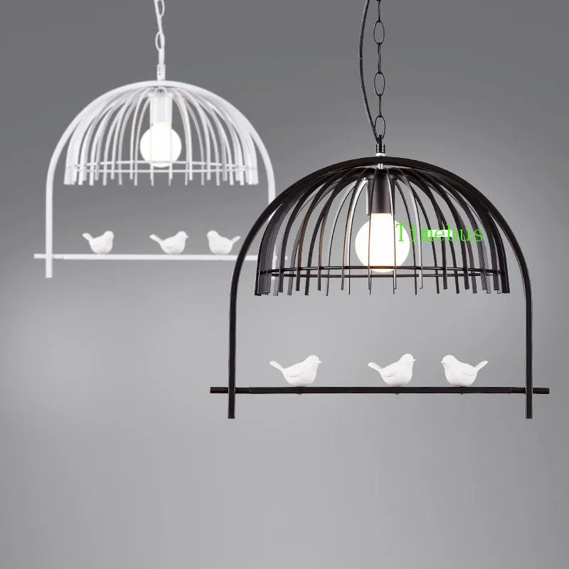 Lâmpadas pendentes Restaurante Bar Iluminação Creative Resina Creative Bird Birl Lights Black Room Led LED LED PEDRA