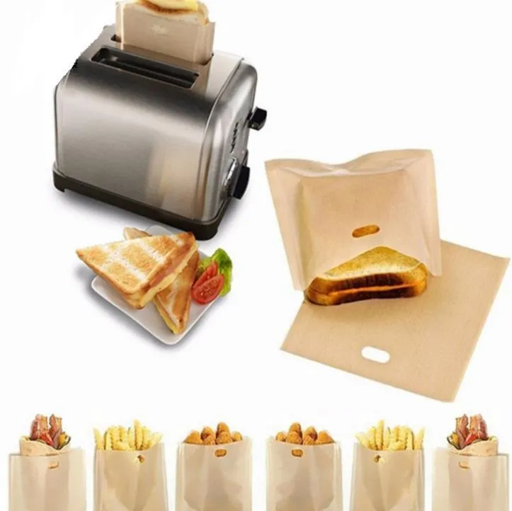 Cooking Tools Non Stick Reusable Heat-Resistant Toaster Bags Sandwich Fries Heating Bags Kitchen Accessories Gadget