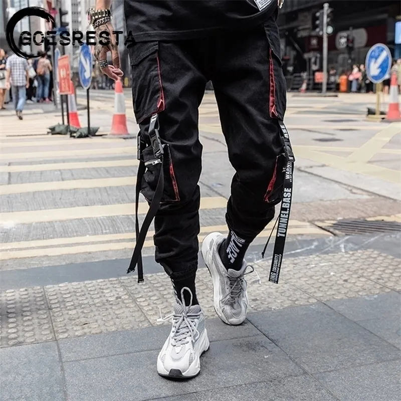 Black Hip Hop Cargo Pants Men Streetwear Cotton Joggers Fashion Sweatpants Casual Harem Trousers Summer Harajuku Pants Men 201109