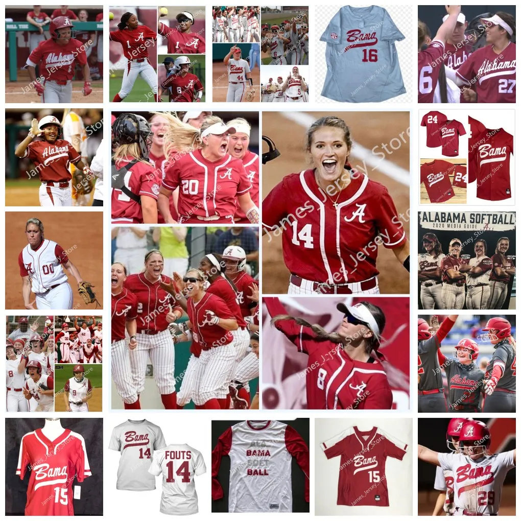 Custom Alabama Crimson Tide Softball Baseball Jersey 10 Kayla Davis 11