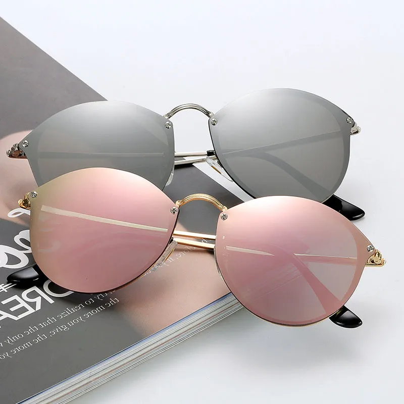 패션 미러 선글라스 남성 여성 클래식 디자이너 선글라스 57 골드 블랙 메탈 프레임 퍼 퍼트 도어 UV400 안경과 케이스