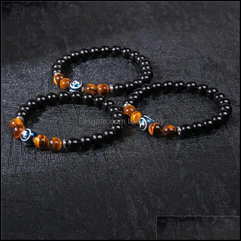 12 zodiac strand bracelet natural tiger eye stone couples lovers friendship charm bracelets men women buddha yoga jewelry ela lulubaby