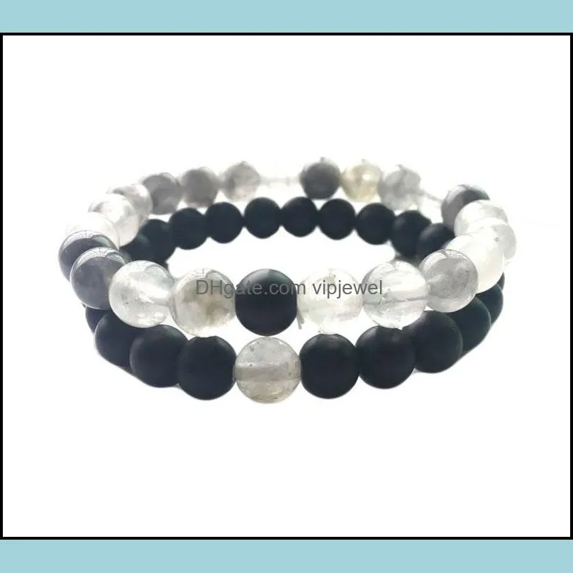 8mm natural stone strands bracelets healing beads charm for men women lovers stretch yoga jewelry