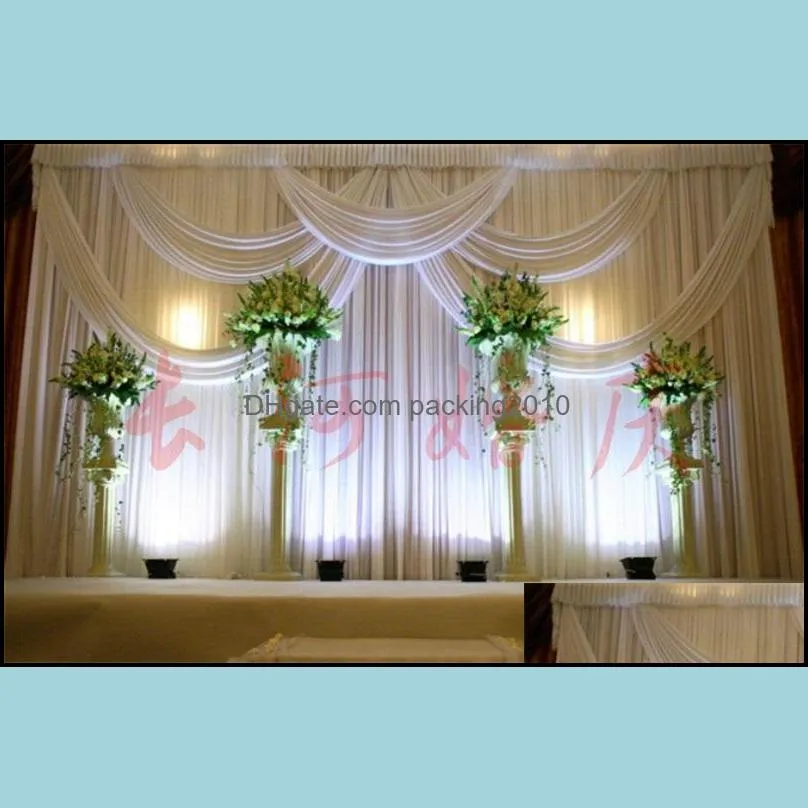 New Pattern Background Satin Curtain Wedding Party Stage Decoration Veil Classic Yarn Ceiling Backdrop Hot Sale 280gd Ww