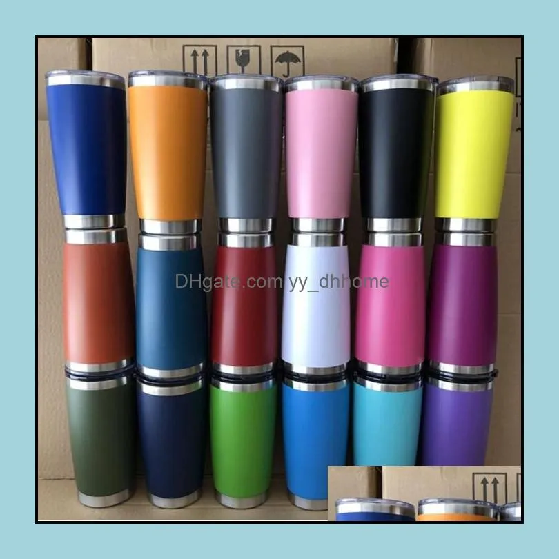 20oz car cups mug stainless steel tumblers cup vacuum insulated travel metal water bottle beer coffee mugs with lid 18 colors