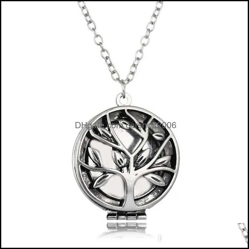 Aromatherapy Necklace Hollow Out Life Tree Phase Box Picture Frame Pendant Ma`am Special-purpose Perfume Emission Organ Pendant