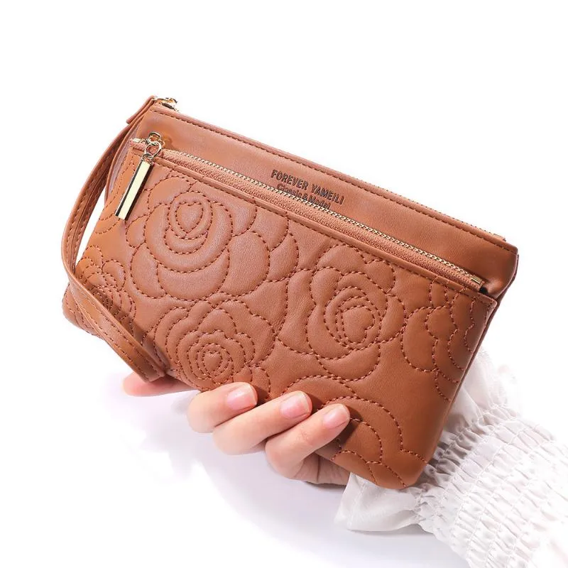 Wallets Fashion Long Women's Wallet Large Capacity Zipper Coin Purse PU Leather Card Holder Organizer Phone Bag Ladies ClutchWallets