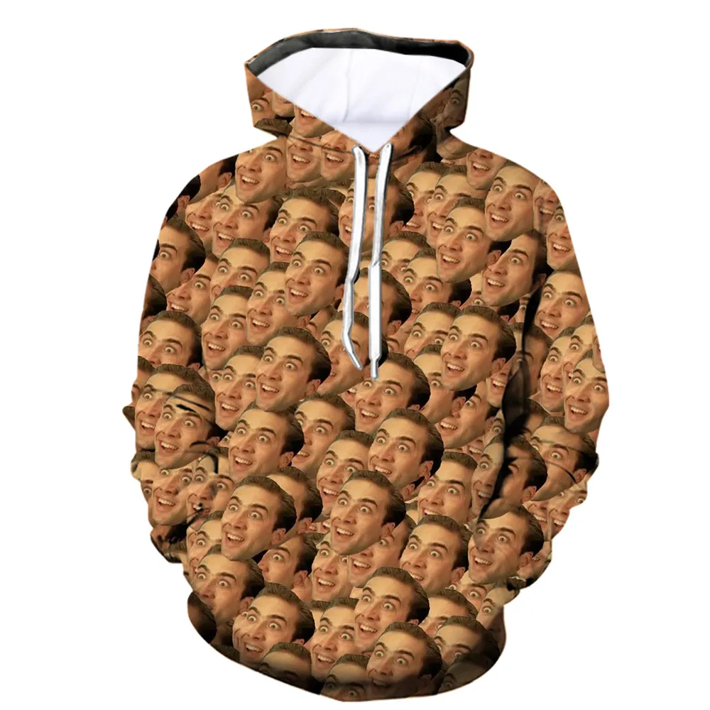 Autumn Winter New 3D Hot Famous Actor Nicolas Cage Print Hoodie European And American Mens Loose Pullover Hoodie C05 From Fashion5dstore Vendor 19.94 DHgate.Com