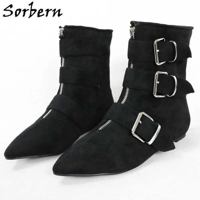 Sorbern large cheville Cosplay bottes femmes chaussures plates unisexe grande taille EU34 -48 chaussons courts personnalisés pour les commandes privées