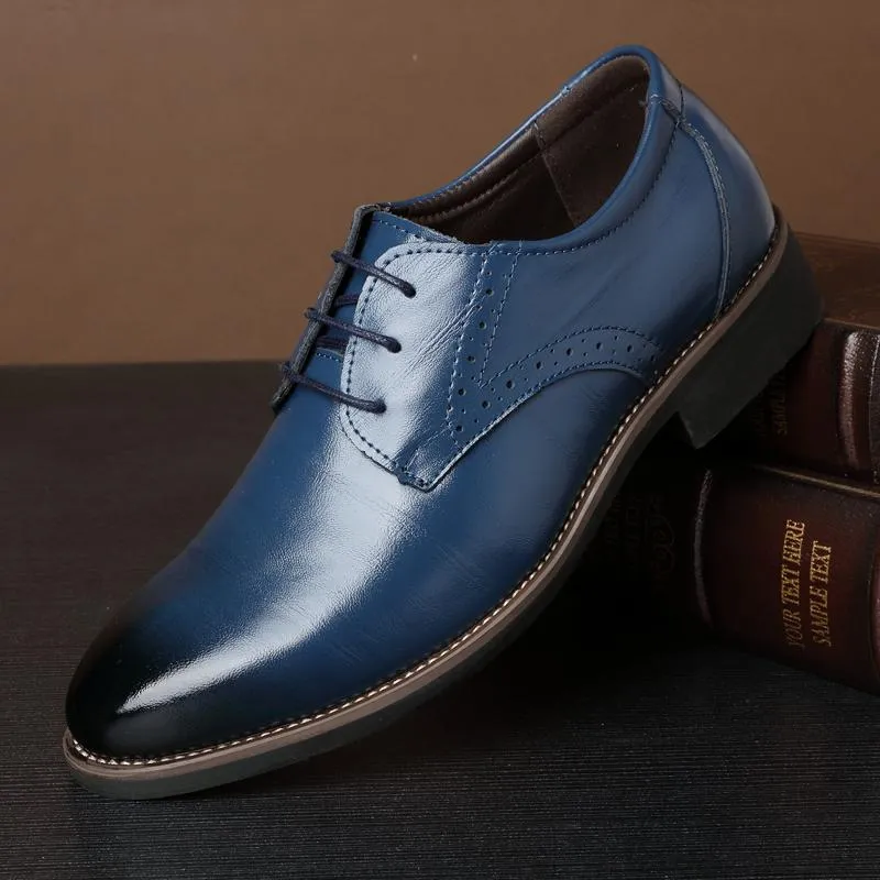 Kleidschuhe Große Größe Herren Echtes Leder Männer Spitzschuh Klassisch Gesellschaftlich Hochzeit Luxus Formal