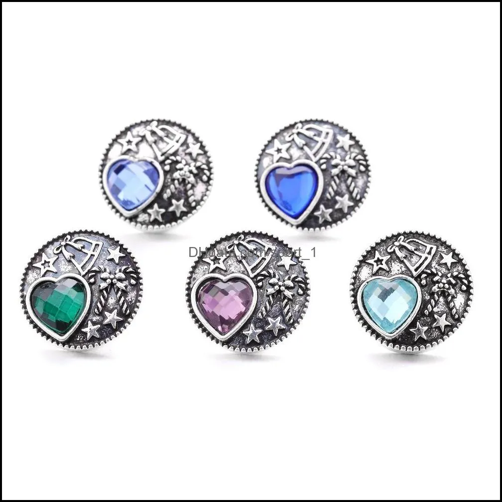 metal heart snap button clasps jewelry findings 18mm snaps buttons diy earrings necklace bracelet jewelery acc