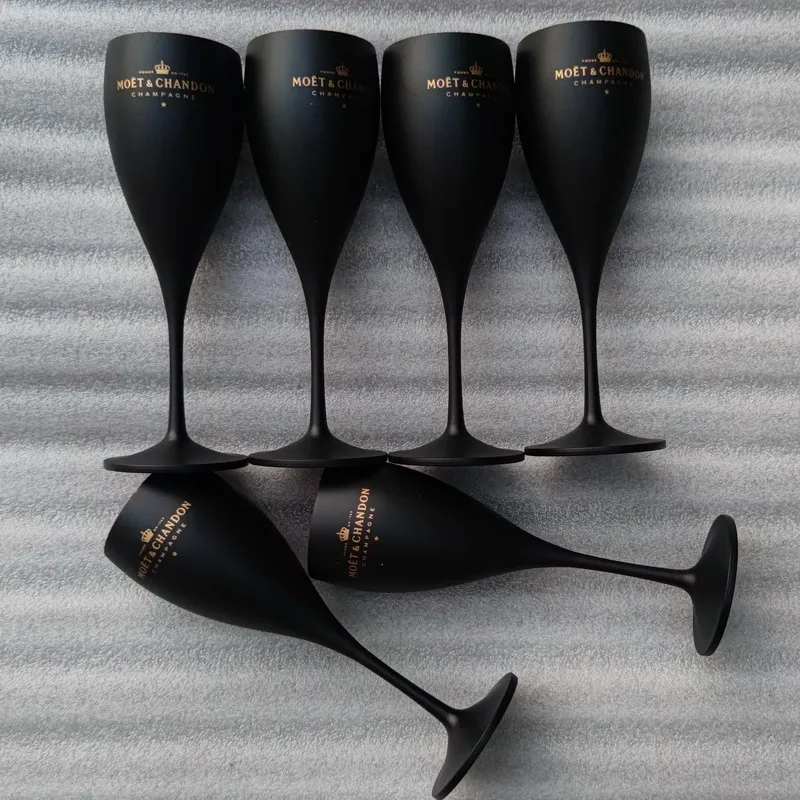 Copos de vinho preto Forst Flautas de champanhe acrílicas para festa inteira Goblet281T