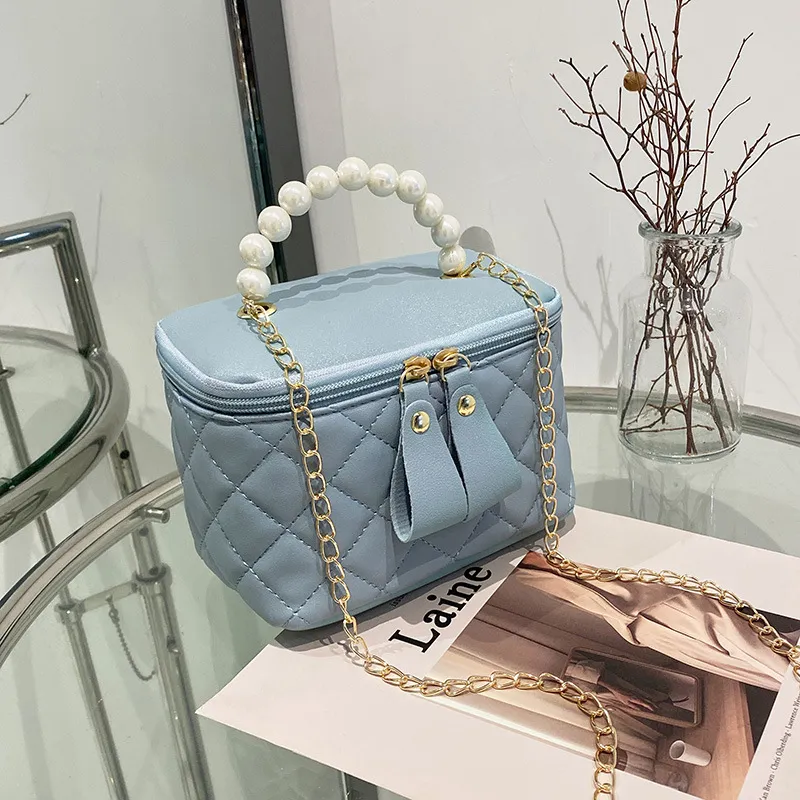 Mini Bucket Bag Female Versatile Pearl Handbags Makeup Chain Shoulder Bag Cheap Wholesale Y220719