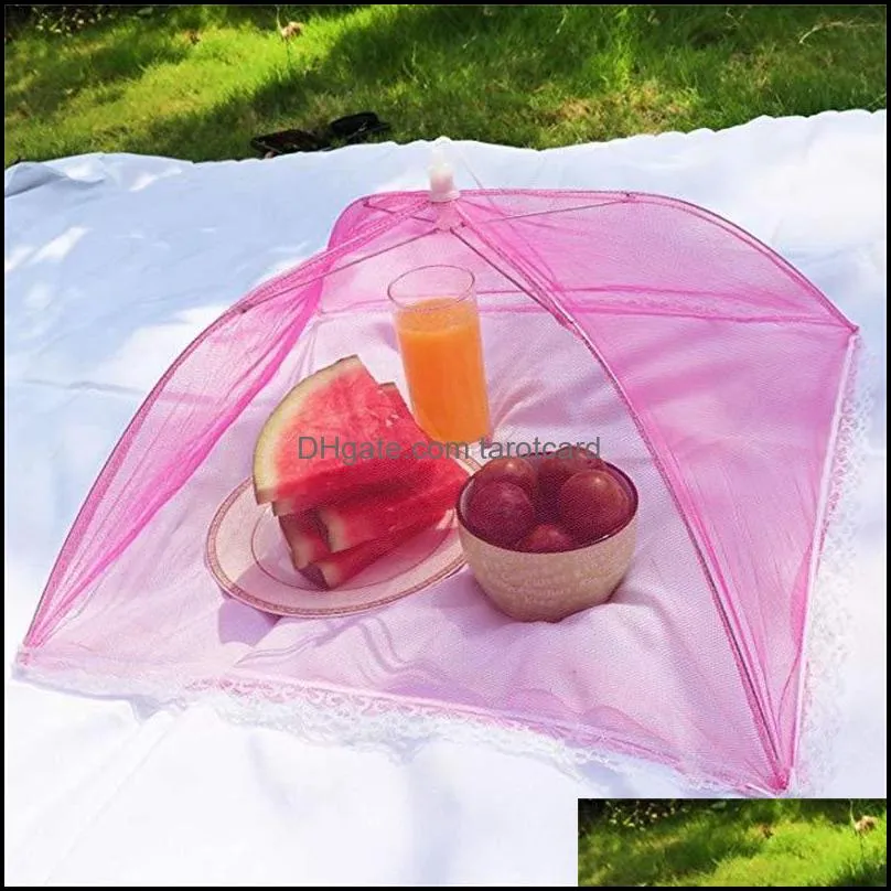 Cooking Utensils Multi Color  Up Mesh Screen Food Cover Tent Umbrella Folding Outdoor Picnic Foods Covers Meshes High Quality 2