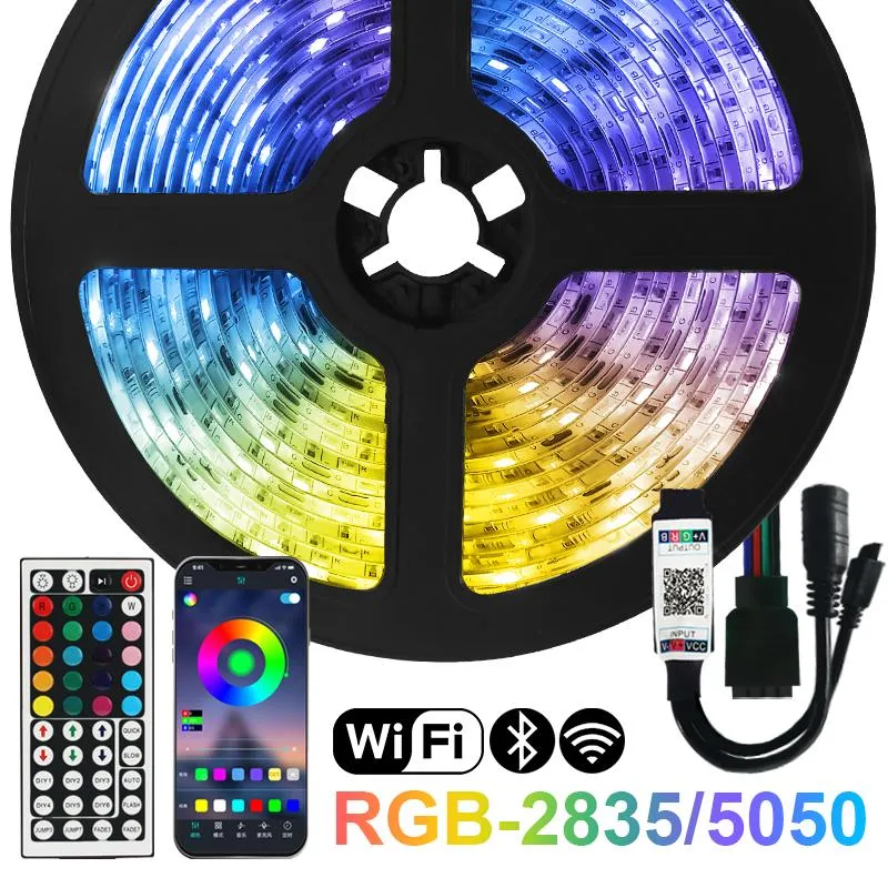 Remsor LED RGB Strip Lights Bluetooth WiFi Luces Light For Room SMD2835 Flexibel vattentät band Dioden Remote Controlled Stripled