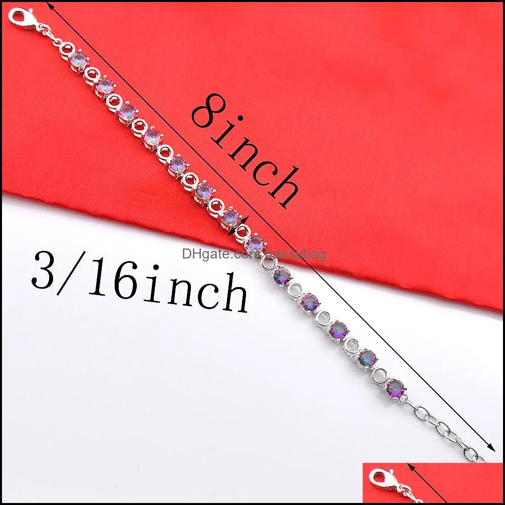 hot 2018 luckyshine 6 pcs 1 lot women simple fashion elegant crystal new brand wedding colorful bracelet hollow bracelets b0028