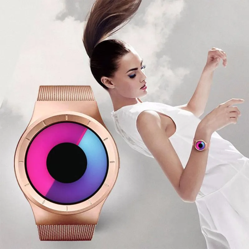 Relógios de pulso Relogio Creative Quartz observa Women Top Brand Brand Casual Aço Antelhado Banda Unissex Watch Men Relógio Feminino Presente de Senhoras