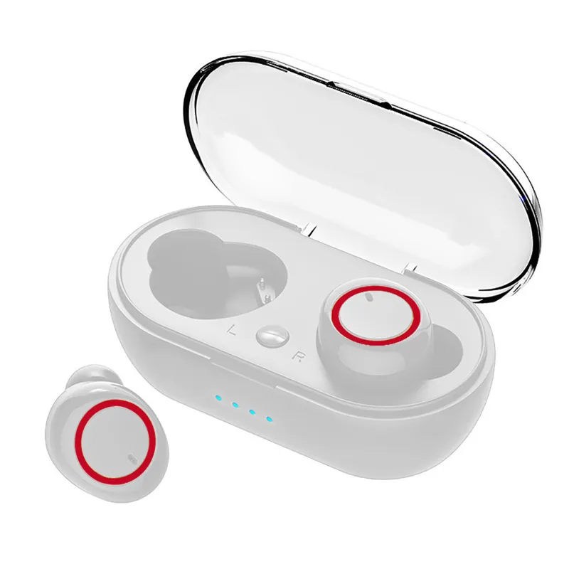 Y50 TWS trådlöst blutooth 5.0 hörlurar hörlurar brusavbrytande headset hifi 3d stereo ljudmusik in-ear öronsnäckor för iPhone samsung huawei alla smartphones