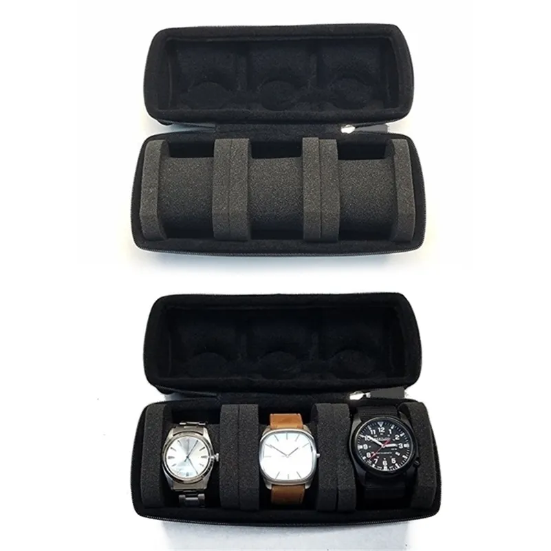 3 Slot Watch Box Collector Travel Display Case Organizer Smycken Lagring för klockor Band Armband Halsband Broschy 220719