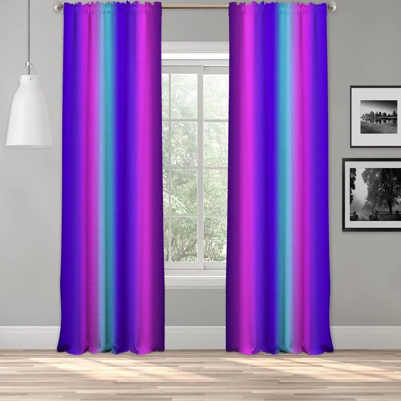 Curtain & Drapes Neon Colors Degrade 1 Panel Gradient Color Curtains