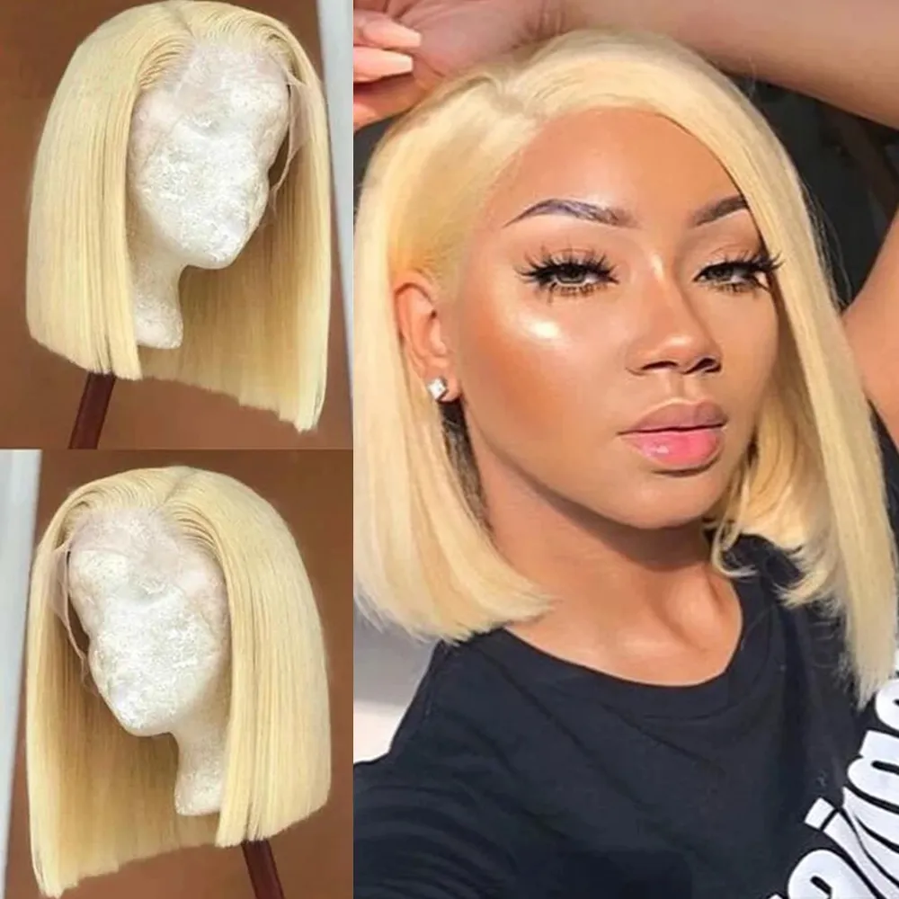 13x1 4x4 13x4 613 Bob Wig Brazilian Remy Straight Lace Front Human Hair Frontal Wigs для женщин 234n