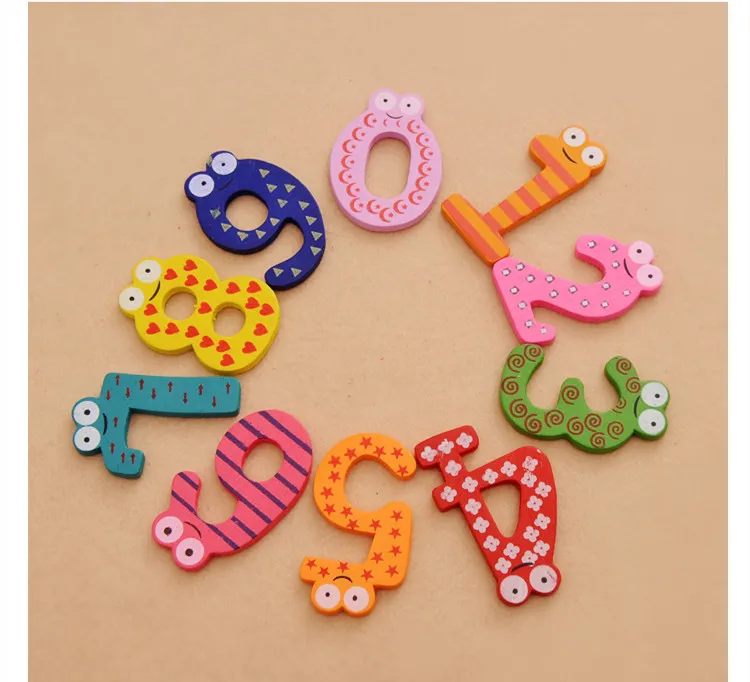Small Wholesale Stickers Toys Wooden Cartoon English Letters Children Refrigerator Sticker