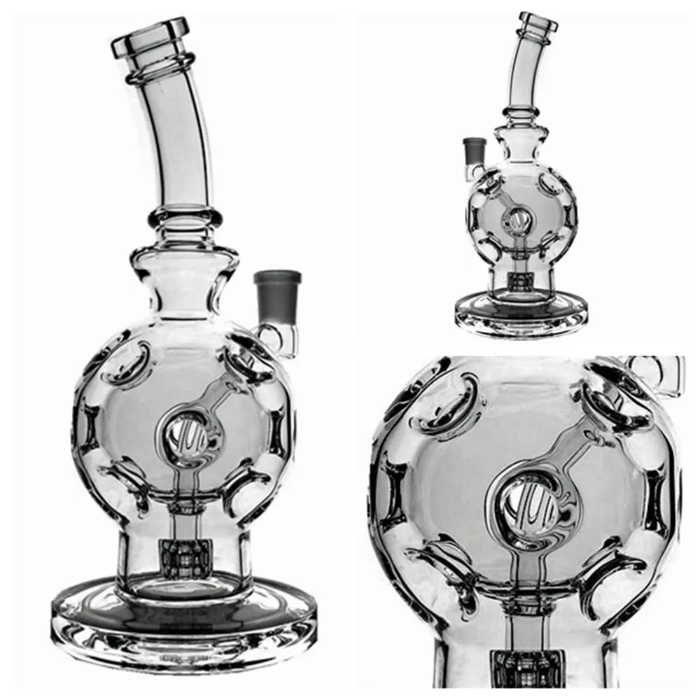 Circa 9 pollici "Exosphere" Mini Fab Egg narghilè Dab Rig Matrix Perc bong in vetro eleganti uova Faberge Scientific Vetro concentrato pipa ad acqua 14mm giunto