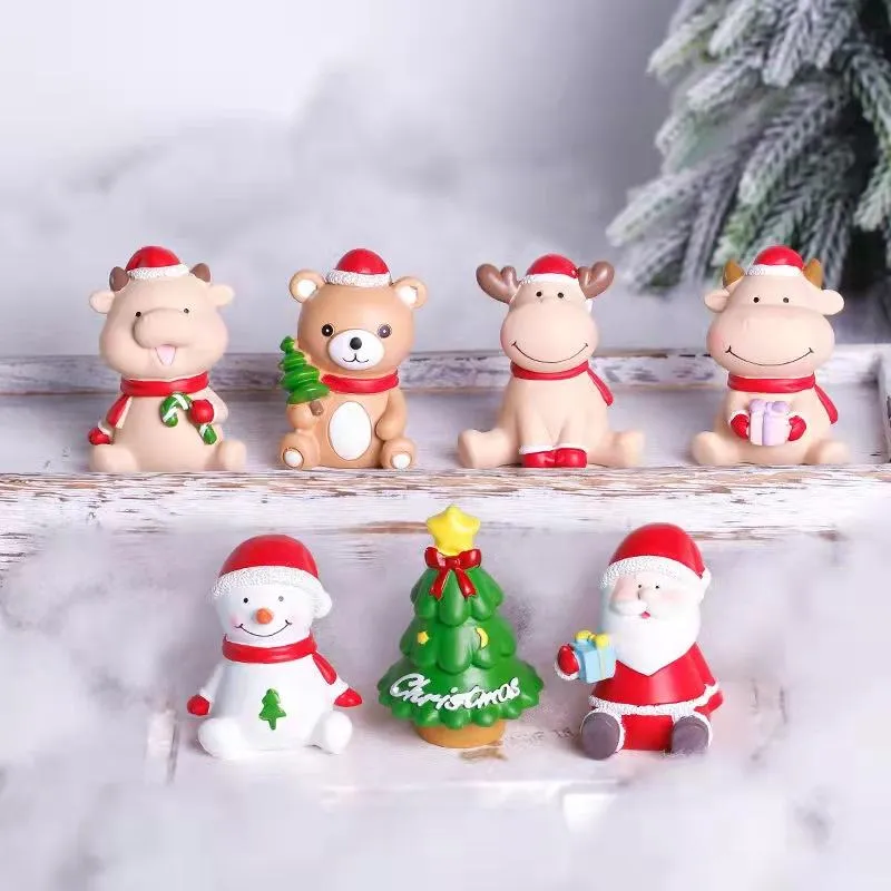 Decorazioni per interni Artigianato in resina per auto Babbo Natale Albero di Natale Decorazione per alci Mini accessori per bambole OrnamentiInterni