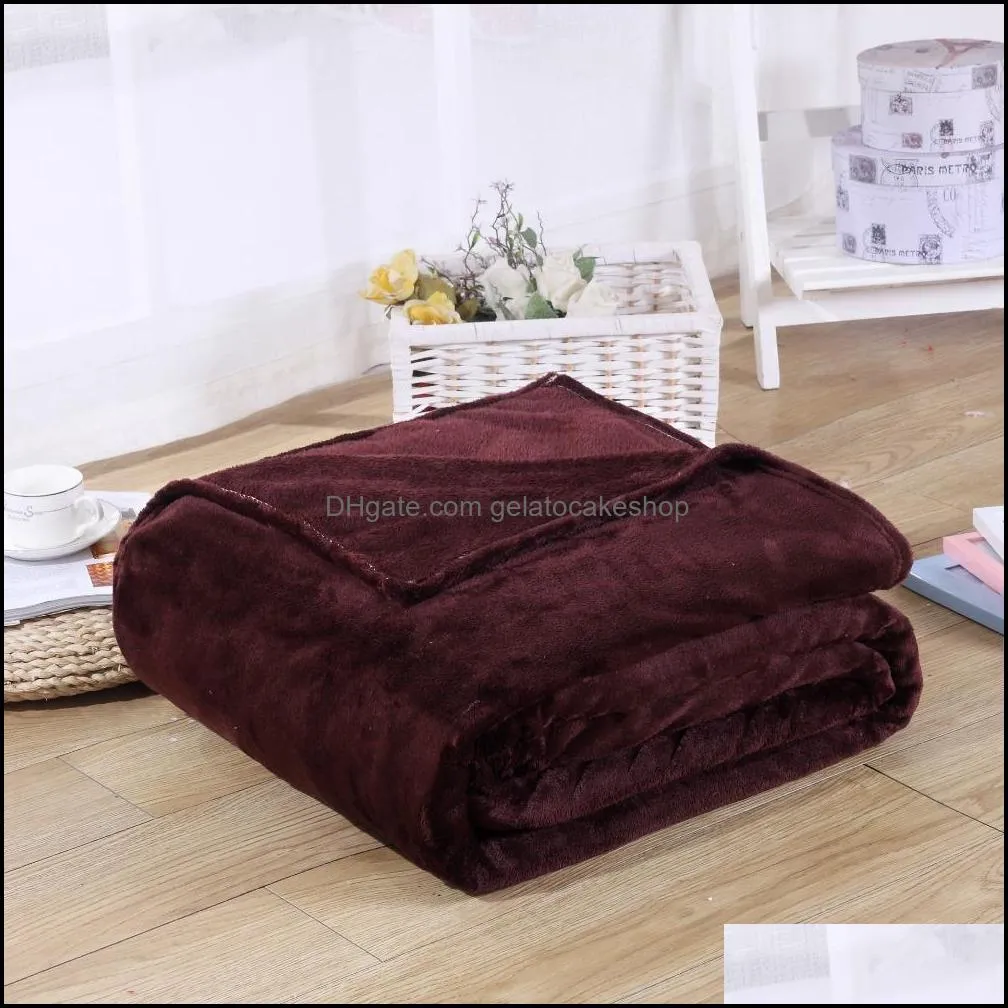 flannel blankets coral fleece Polyester mink throw adult queen size sofa plaid solid plain Solid color soft faux fur blanket