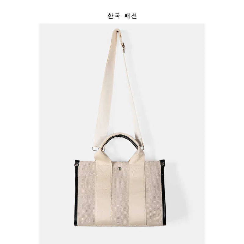 Tasche weibliche 2021 neue Koreanische Einzelne Schulter Messenger Große Kapazität geformte Leinwand Tote vielseitige handtasche L