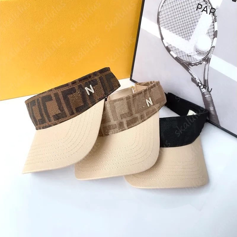 Letni kapelusz projektant Visor Sun Hats Kobiety Mężczyźni Call Cap Casquette Outdoor Sport Caps Lettter F Daszki Golf Tenis Luksusowy Sunhats 2204222WU