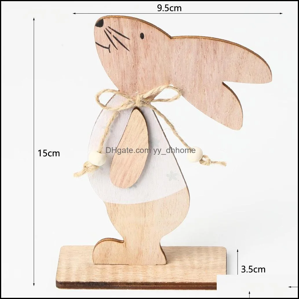 NEWEvent Party Decoration Bunny wood table Creative Easter Rabbits Wooden furnishing articles Rabbit tabletop decorations RRD13017