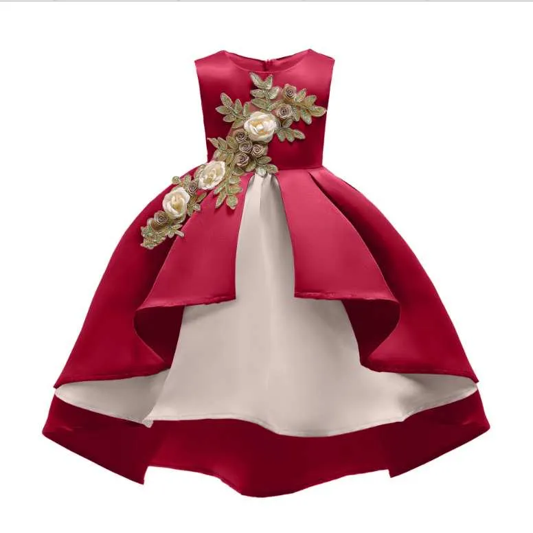 Girl Kid's Elegant Princess Bridesmaid Dress Flower Dress For Party Wedding Kawaii Tulle 2-10Y Children Cute Clothing