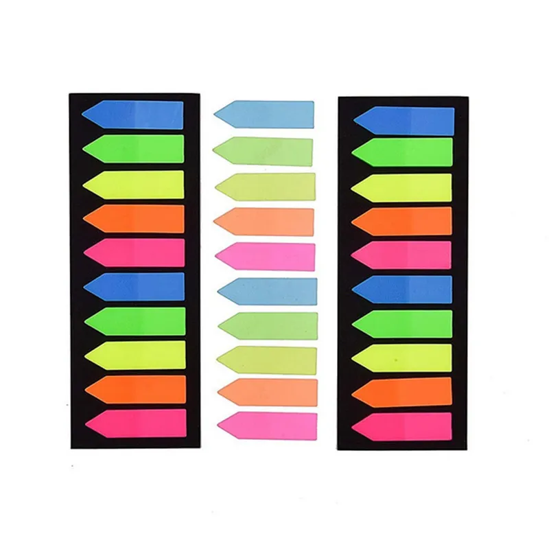 200 Pcs/Set Colorful Fluorescent Sticky Note Transparent Index Sticky Notes Notepad Memo Stickies School Office Supplies BH7321 TYJ