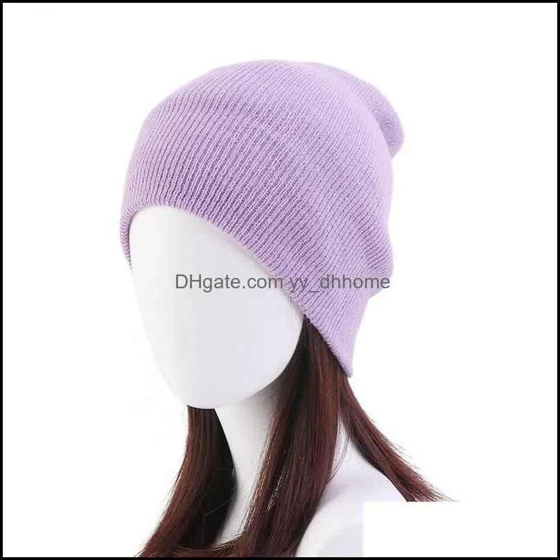 Autumn Winter New Leisure Ladies Headwear Accessories Hats Unisex Solid Color Knitted Hats Sports Caps Men Caps Warm Hats