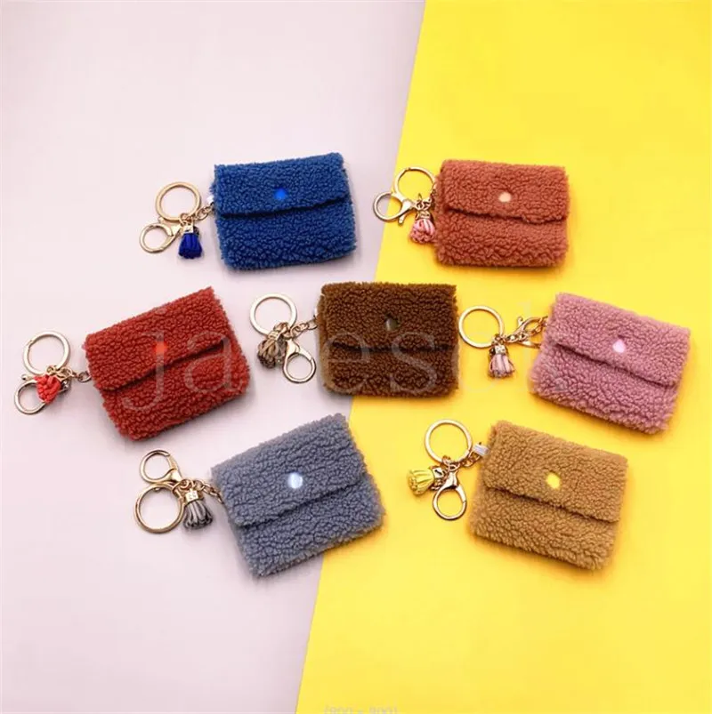 Mini porta-moedas chaveiro cor doce bonito porta-chaves porta-moedas pingente cabo de dados bolsa de armazenamento chaveiro DE437