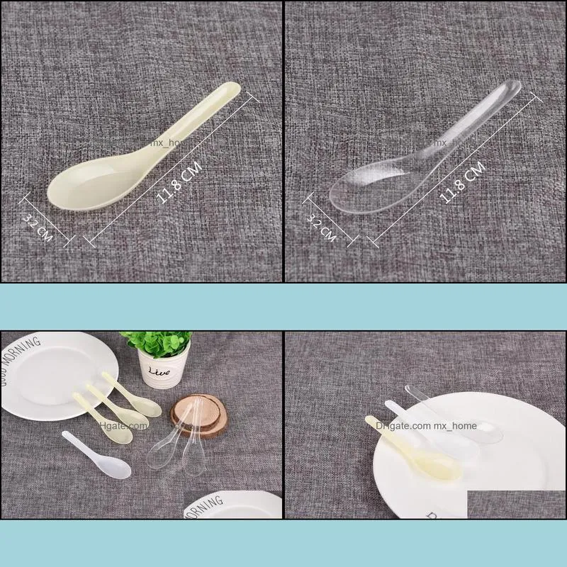 Wholesale Asian Soup Spoons Saimin Ramen Plastic Spoon Outdoor Disposable Spoons Dining Food Free Shipping W7365