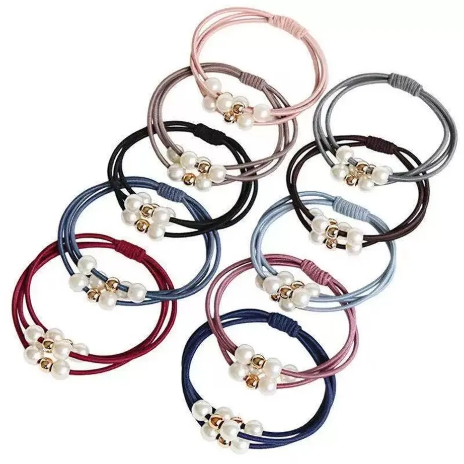 2022 Fashion Pearl Fancy Hair Bands Multilayer Hair Ring Ring Bonytailder Band Band Band for Women Girls Hair Association B0529A18