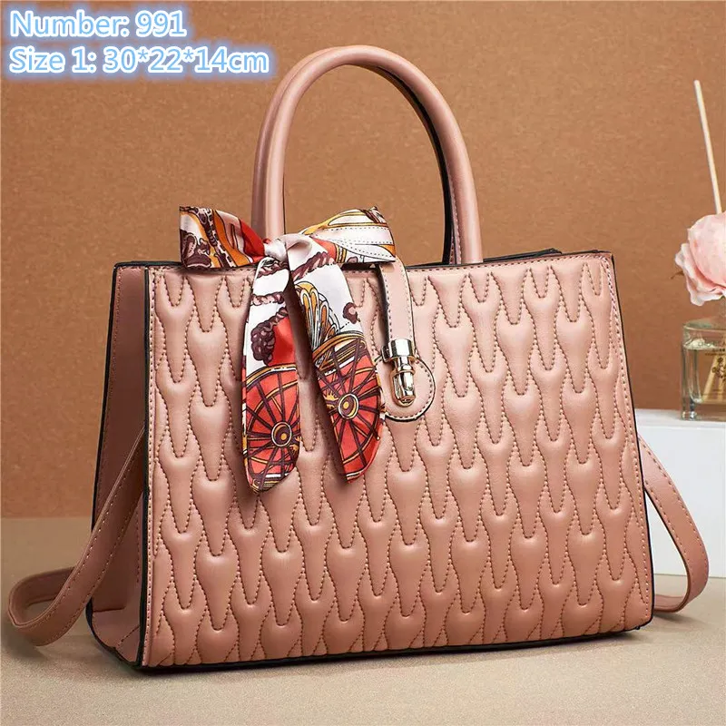 Wholesale ladies leather shoulder bags candy-colored embroidered thread fashion tote bag sweet little fresh printed bow handbag large capacity plaid handbags 991