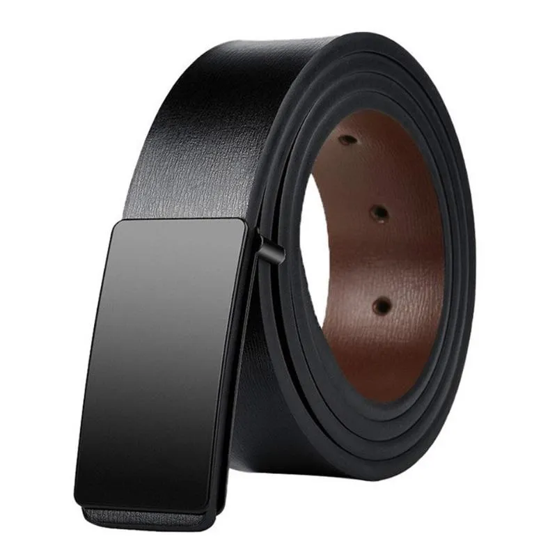 Belts Fashion Trend Smooth Buckle Belt For Men Korean Casual Ladies Daily Use Versatile Pinhole Accessories Black 2108SBelts