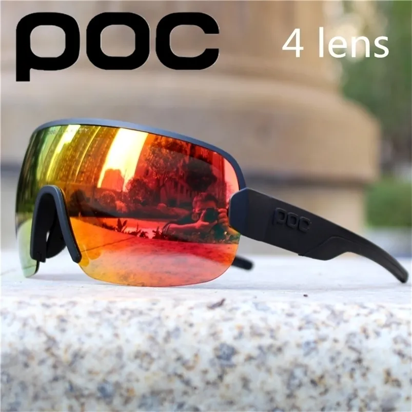 POC AIM 4 Lens Sungling Sunglasses Sport Road Mountain Bike Bickes Мужчины, которые женщины очки S Eyeglass Gafas Ciclismo 220524