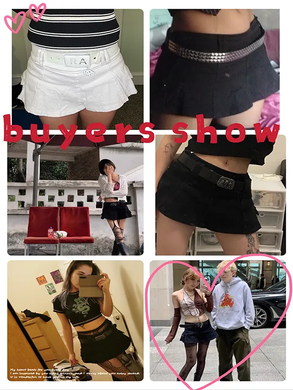 Harajuku Low Waist Mini Pant mini skirt with Belt - Sexy