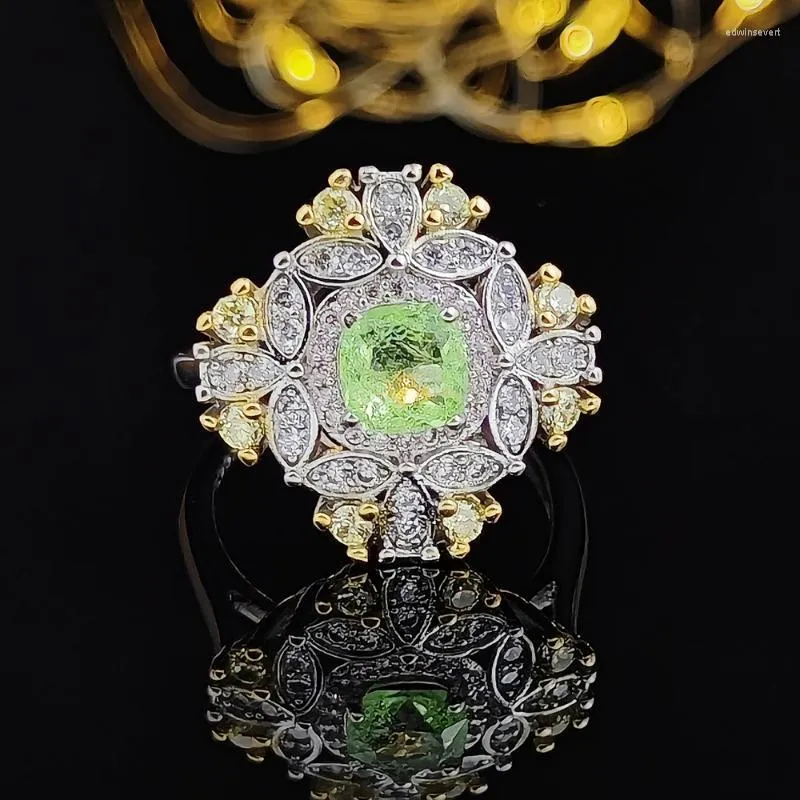 Anneaux de mariage de luxe jaune vert rose couleur bague de fiançailles pour les femmes cadeau d'anniversaire bijoux en gros R6260Wedding Edwi22