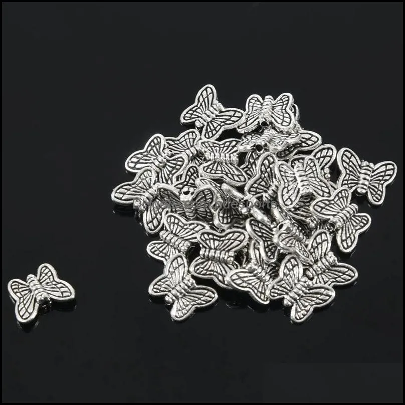 Other Home Decor 30Pcs Tibetan-Silver Butterfly Spacer Charm Beads 10Mm Bead & 1X Classic Velvet Engagement Ring Box (Dark Red)