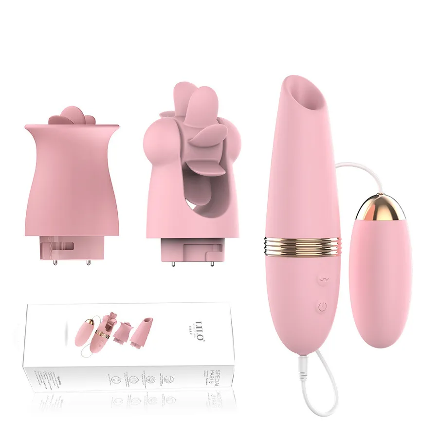 4 I 1 vibrerande äggklitorisstimulator onani tunga slickar bröstvårtor suger vagina massage sexiga leksaker för kvinnor vibrador