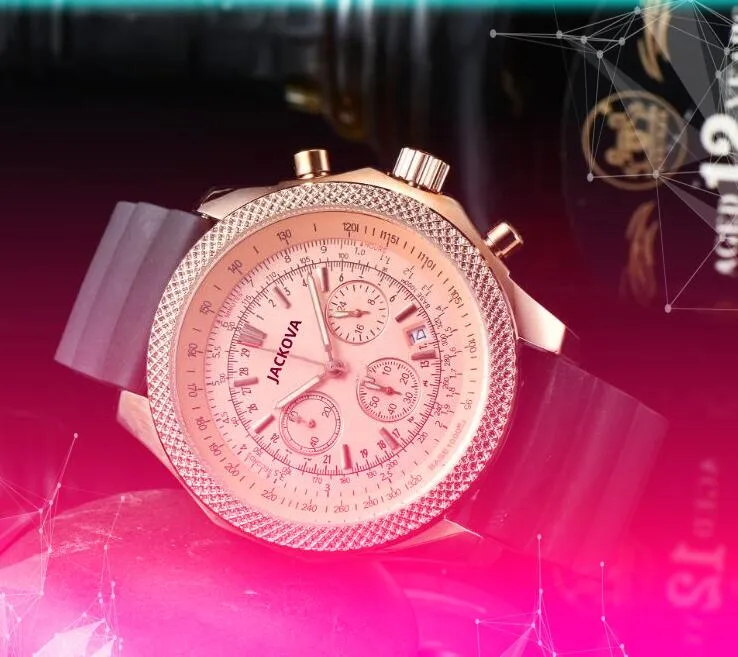 Six Stiches Work Full Functional Chronowatch Watch 42mm Mens Quartz Movement Male Time Clock Montres Caoutchouc Silicone Ceinture Popular Crime Montre-bracelet table cadeau