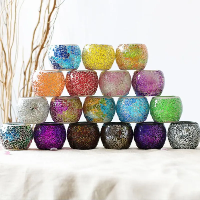 Bougeoirs assortis coloré mosaïque porte-verre bol photophore votif pour la fête de mariage décor à la maison anniversaire bonne bénédiction bougie