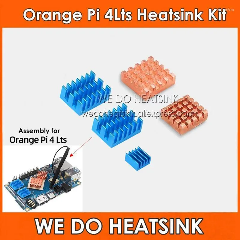 Fans & Coolings 5pcs/set Heatsink Kit Copper & Aluminum Heat Sink Kits Radiator Cooler With Thermal Tape Cooling For Orange Pi 4 LTSFans